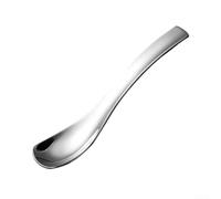 Cuchara de helado de acero inoxidable 304 resistente con mango plano para postre, café, té, 12,4 cm, color plateado