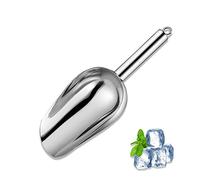 Cuchara de hielo de metal de 6 onzas, pala de hielo de cocina para máquina de hielo, pequeñas cucharadas de comida para bar, fiesta, boda, comida para perros y mascotas, acero inoxidable plateado