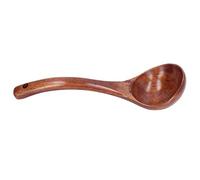 Cuchara de madera de 2 piezas, cuchara de cocina con mango largo, cuchara para servir, cucharas de sopa chinas grandes con orificio para colgar para el hogar(S)