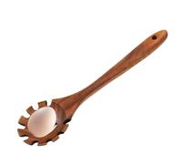 Cuchara de madera - Servidor de espaguetis | Espátulas de madera | Cuchara de madera para servir cocina con dientes para ollas y cuencos | Cuchara colgante para cocinar servir y la mejor herramienta