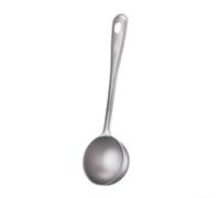 Cuchara de titanio para expreso de alta calidad con mango largo, 1 cucharada, cuchara medidora para granos de café, polvo molido, herramienta de cocina, plata (esférica)