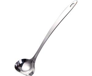 Cuchara dosificadora Unyqoos® de acero inoxidable 18/10, pulida, de una sola pieza, con vertedor, apta para lavavajillas, de 29,5 cm de longitud, con capacidad de 60 ml, color plateado, peso: 125 g