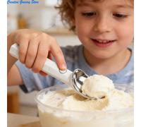 Cuchara eléctrica para helado con calefacción, cuchara portátil de acero inoxidable para calentar, cuchara de acero inoxidable para helado para personas mayores, para la cocina BLANCO