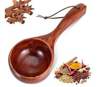 Cuchara grande de madera para sal de baño, cuchara de cocina de madera de 8 pulgadas con cuerda para colgar, sopa multiusos de madera para cocinar, agitar, sal de baño, cuchara redonda para tarros y
