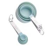 Cuchara Medidora de Silicona Azul con Mango Inoxidable | Escala Graduada, Desmontable y Fácil de Limpiar, Juego Práctico para Cocina y Medición Precisa
