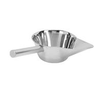 Cuchara para freír francesa de acero inoxidable, multifuncional, con pico de pato, para palomitas de maíz, cubitos de hielo, granos de café, servicio de comida de Catering (mano izquierda)