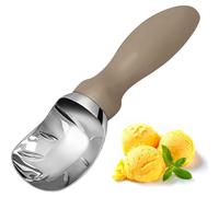Cuchara para helado de acero inoxidable - 19x5x3cm - cuchara para helado - mango cómodo - cuchara medidora de helado - para helado, melón, albóndigas, pastel, masa para galletas, arroz - marrón