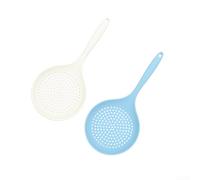 Cuchara ranurada resistente al calor, herramienta de cocina de silicona, no raya, para freír, servir alimentos, azul, 36 cm (mezcla)