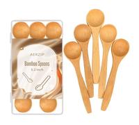 Cucharas de bambú de 5.2 pulgadas, cucharas pequeñas de madera para especias, condimentos, azúcar, sal, mermelada, café, Hrbs y miel, pequeñas cucharaditas de madera para servir cocina (5 piezas)