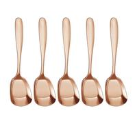 Cucharas de cabeza cuadrada de acero inoxidable para servir, cucharas de cabeza cuadrada de acero inoxidable, pala de postre | para servir dosificadores gruesos de dess