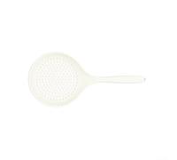 Cucharas de cocina de silicona resistentes al calor, cuchara no ranurada, seguro sin BPA, colador para olla caliente, 36 cm, color blanco (blanco)