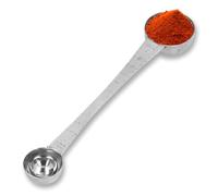 Cucharas Medidoras de Doble Cara, Cuchara Medidora de Café de Acero Inoxidable Cuchara Medidora Cucharadita y Cucharadita con Escala de Longitud para Cocina