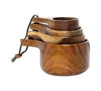 Cucharas Medidoras De Madera: Cucharas Rústicas Para Alimentos, Cucharones Para Porciones De Edulcorante | Conjunto De Medidas De Cocina Talladas A Mano De Grano Natural, Surtido De Capacidad De Tazón
