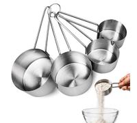 Cucharas Medidoras, Tazas medidoras, Cuchara de medición para la cocina, Acero Inoxidable 304 de grado alimentario, Graduaciones de 60 g, 80 g, 125 g, 250 g