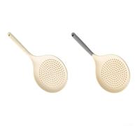 Cucharón de silicona resistente ranurado para olla caliente para patatas fritas, mariscos, 36,5 cm, color gris (mezcla)