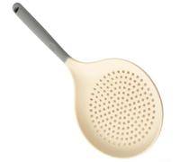 Cucharón flexible de silicona para olla caliente para patatas fritas, mariscos, 36,5 cm, gris