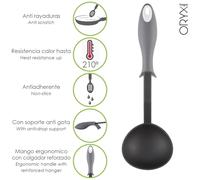 Cucharon servir cocina nylon con mango antigotas engomado 32 x 9,8 cm.