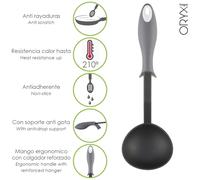 Cucharon servir cocina nylon con mango antigotas engomado 32 x 9,8 cm.