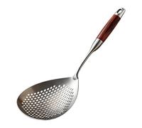 Cucharón Skimmer, Mango De Madera De Acero Inoxidable Antiescaldaduras De 16,61 Pulgadas, Cucharas Ranuradas Para Cocinar | Camping Restaurante Cocina Pasta Fideos Dumplings Wonton Hot Pot