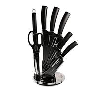 CUCHILLO BERLINGER HAUS BH-2565 NEGRO PLATA CON SOPORTE