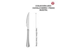 Cuchillo de Carne / Cuchillo de Sierra Mr.Spoon Serie Liso Clásica 225mm Acero Inoxidable 13/0 Plateado, Corte Preciso para Carne y Asados, Diseño Elegante y Funcional, Apto para Lavavajillas,Uso Prof