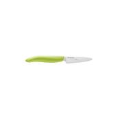 Cuchillo de cerámica Kyocera, cuchillo de cocina, hoja 7,5 cm, hoja de cerámica de circonio, rectificada a mano, extremadamente afilada, apto para lavavajillas, mango verde, FK-075 WH-GR