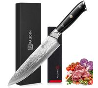 Cuchillo de cocina de 20 cm, acero damasco con mango de G10