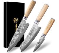 Cuchillo de cocina japonés, fabricado con acero damasco auténtico, VG-10 y con 67 capas. Ofrece un filo excepcional y una gran durabilidad. Ideal para cocinar, tipo Santoku o cuchillo de pelar. Perfec