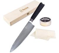 Cuchillo de cocina Silecomplaza, acero damasco de 67 capas, mango de G10, 20 cm