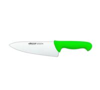 Cuchillo de Cocinero Arcos Colour Prof 290721 de Acero Inoxidable Nitrum y Mango Ergonómico de Polipropileno Verde con Hoja de 20 Cm y Funda Display