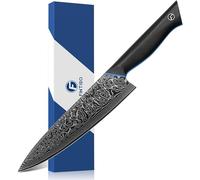 Cuchillo de damasco de 20 cm, cuchillo de cocina fabricado con 67 capas de acero damasco japonés, de construcción full tang, con mango de G10. Serie ZEUS