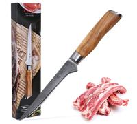 Cuchillo de despiece y fileteado de acero damasco, hoja de 14,5 cm