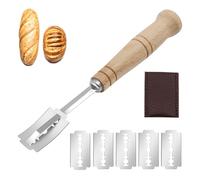 Cuchillo De Masa, Herramienta de Corte de Pan, Herramienta de Corte de Pan Acero Inoxidable, Cuchillo para Pan, con 5 Cuchillas de Repuesto, para DIY Pan Masa Hornear Cocina
