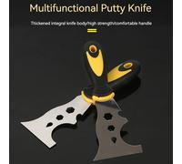 Cuchillo de masilla de uso multifuncional, herramienta de construcción de eliminación de pintura de acero inoxidable, abridor de latas de papel tapiz, bricolaje para el hogar Yellow