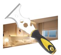 Cuchillo de masilla multiusos 15 en 1, herramienta raspadora de pintura de acero inoxidable, abrelatas de papel tapiz, rodillos de pintura de limpieza para el hogar DIY Amarillo
