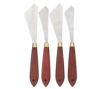 Cuchillo de Paleta de Acero Inoxidable, Raspador de Mezcla con de Madera con Varilla Curvada, Kit de Pintura Acrílica para Artistas