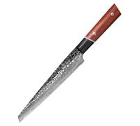 Cuchillo de pan de 20 cm, con filo ondulado, acero damasco, núcleo de acero S440C, empuñadura de G10