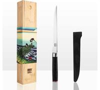 Cuchillo flexible para filetear, de 20 cm, fabricado en acero inoxidable japonés, con mango de madera Pakka, ideal para la cocina