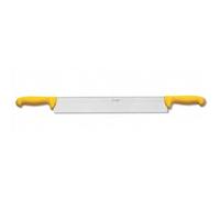 Cuchillo Flores Cortes de acero inoxidable de dos mangos para cortar o partir queso. Cuchilla de 300 mm de longitud. Fabricación española con calidad alimentaria.