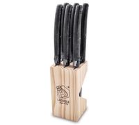 Cuchillo para bistec PREMIUM, set de 6 piezas, con taco, negro, Laguiole