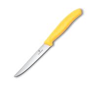 Cuchillo para bistec SWISS CLASSIC 11 cm, dentado, amarillo, plástico, Victorinox