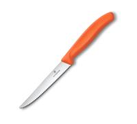 Cuchillo para bistec SWISS CLASSIC 11 cm, dentado, naranja, plástico, Victorinox