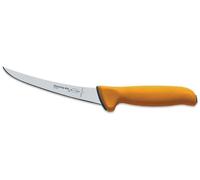 Cuchillo para carne semi-flexible de 13 cm, acero X55CrMo14, dureza 56 HRC, color naranja