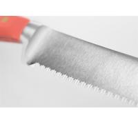 Cuchillo para pan Wüsthof con doble filo de precisión / Cuchillo clásico para pan con doble filo, color coral melocotón, 23 cm, modelo 1061706323
