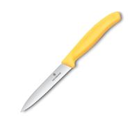 Cuchillo para pelar SWISS CLASSIC 10 cm, dentado, amarillo, plástico, Victorinox