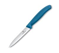 Cuchillo para pelar SWISS CLASSIC 10 cm, dentado, azul, plástico, Victorinox