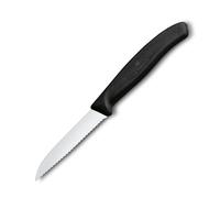 Cuchillo para pelar SWISS CLASSIC 8 cm, dentado, negro, plástico, Victorinox