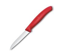Cuchillo para pelar SWISS CLASSIC 8 cm, dentado, rojo, plástico, Victorinox