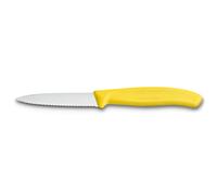 Cuchillo para verduras 8 cm, hoja dentada, amarillo, plástico, Victorinox