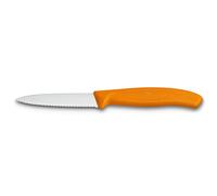 Cuchillo para verduras 8 cm, hoja dentada, naranja, plástico, Victorinox